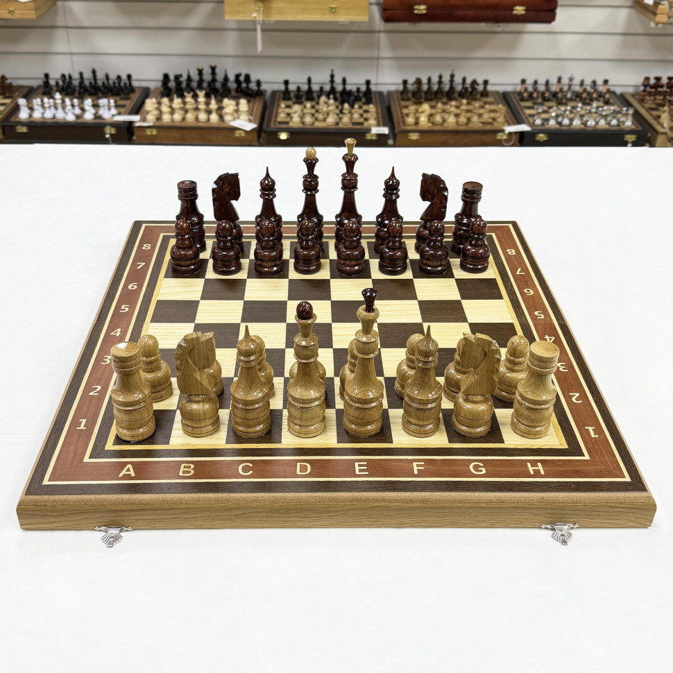 Шахматы деревянные венге с фигурами из дуба большие фото 1 &mdash; hichess.ru - шахматы, нарды, настольные игры