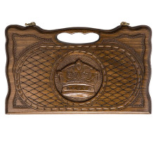 Нарды резные «Корона» с ручкой 30, Haleyan — hichess.ru - шахматы, нарды, настольные игры