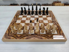 Шахматы + нарды клен презент на доске олива — hichess.ru - шахматы, нарды, настольные игры