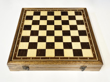 Шахматная доска ларец дубовая без фигур, Hachatyr 40 см — hichess.ru - шахматы, нарды, настольные игры