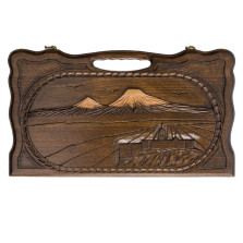 Нарды резные &quot;Арарат и Хор Вирап&quot; с ручкой 30, Haleyan — hichess.ru - шахматы, нарды, настольные игры