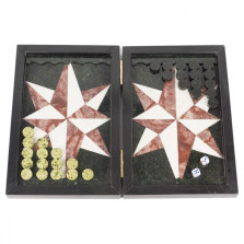 Нарды из змеевика лемезита и мрамора &quot;Роза ветров&quot; — hichess.ru - шахматы, нарды, настольные игры