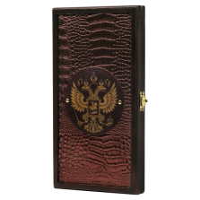 Нарды кожаные Герб России малые — hichess.ru - шахматы, нарды, настольные игры