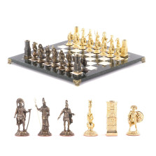 Шахматы подарочные &quot;Спарта&quot; из камня мрамор фигуры бронзовые доска 40х40 см — hichess.ru - шахматы, нарды, настольные игры