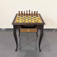 Шахматный стол венге ясень с фигурами из композита &mdash; hichess.ru - шахматы, нарды, настольные игры
