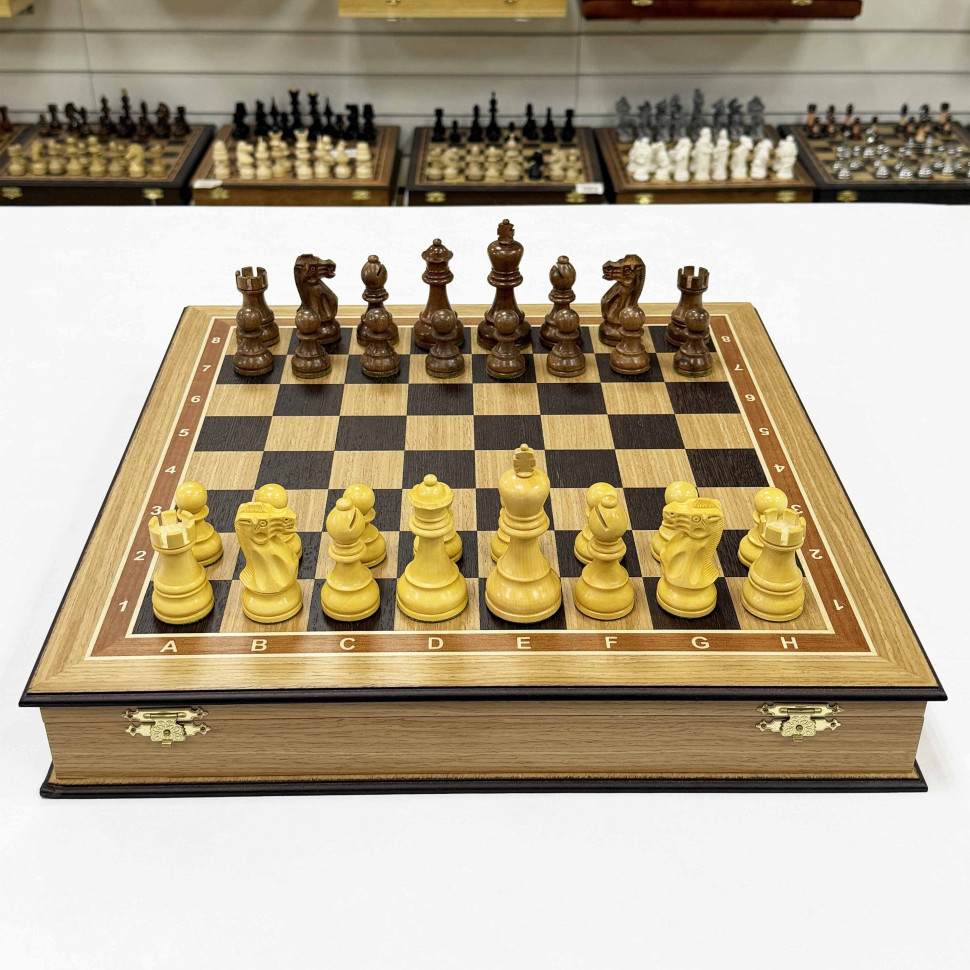 Шахматы ларец Эндшпиль дуб большие фото 1 &mdash; hichess.ru - шахматы, нарды, настольные игры