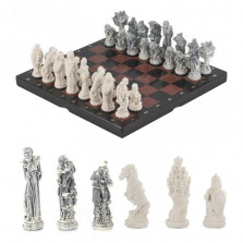 Шахматы &quot;Русские сказки&quot; из лемезита 40х40 см — hichess.ru - шахматы, нарды, настольные игры