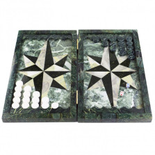 Нарды &quot;Звезда&quot; из змеевика и мрамора — hichess.ru - шахматы, нарды, настольные игры