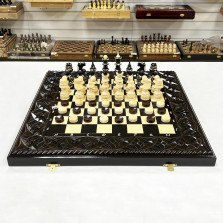 Набор 3 в 1 шахматы нарды шашки резные лак Змея — hichess.ru - шахматы, нарды, настольные игры