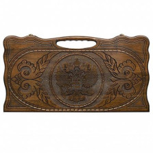 Нарды резные «Герб РФ 2» с ручкой 60, Haleyan — hichess.ru - шахматы, нарды, настольные игры