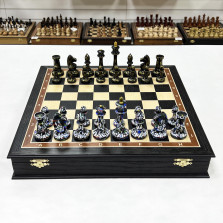 Шахматы подарочные Каллиграфия Стаунтон моренный дуб — hichess.ru - шахматы, нарды, настольные игры