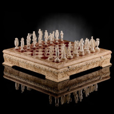 Шахматы &quot;Дионис и Афродита&quot; из бивня мамонта — hichess.ru - шахматы, нарды, настольные игры