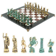 Шахматы &quot;Древний Рим&quot; фигуры бронза / патина 44х44 см лемезит мрамор — hichess.ru - шахматы, нарды, настольные игры