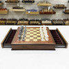 Шахматы в ларце с выдвижными ящиками орех Стаунтон литьевой мрамор фото 3 &mdash; hichess.ru - шахматы, нарды, настольные игры