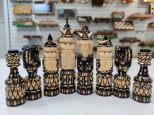 Шахматные фигуры резные ручной работы Русские воины без доски — hichess.ru - шахматы, нарды, настольные игры