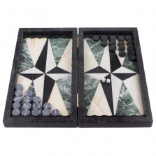 Нарды &quot;Роза ветров&quot; из змеевика и мрамора — hichess.ru - шахматы, нарды, настольные игры