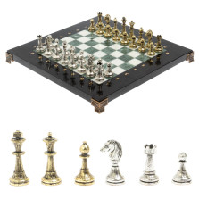 Шахматы подарочные Стаунтон мрамор змеевик 28 см — hichess.ru - шахматы, нарды, настольные игры