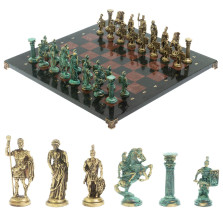 Шахматы &quot;Римские войны&quot; фигуры бронза / патина 44х44 см лемезит — hichess.ru - шахматы, нарды, настольные игры