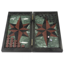 Нарды &quot;Звезда&quot; змеевик и лемезит — hichess.ru - шахматы, нарды, настольные игры