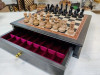 Шахматы на подарочной доске Люкс из мореного дуба и ясеня с утяжеленными фигурами из бука 45 на 45 см фото 4 — hichess.ru - шахматы, нарды, настольные игры