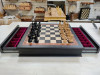Шахматы на подарочной доске Люкс из мореного дуба и ясеня с утяжеленными фигурами из бука 45 на 45 см фото 2 — hichess.ru - шахматы, нарды, настольные игры