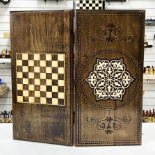 Нарды резные большие из массива бука светлый орнамент — hichess.ru - шахматы, нарды, настольные игры