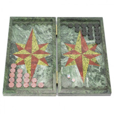 Нарды &quot;Звезда&quot; змеевик лемезит — hichess.ru - шахматы, нарды, настольные игры