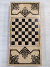 Нарды подарочные восточный орнамент из бука большие 60 см с полем для шашек фото 3 — hichess.ru - шахматы, нарды, настольные игры