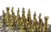 Подарочные шахматы с металлическими фигурами "Средневековые рыцари" доска 44х44 см из камня змеевик фото 4 — hichess.ru - шахматы, нарды, настольные игры