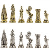 Подарочные шахматы с металлическими фигурами "Средневековые рыцари" доска 44х44 см из камня змеевик фото 6 — hichess.ru - шахматы, нарды, настольные игры