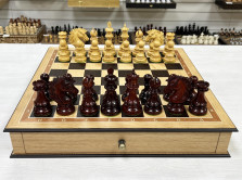 Шахматный ларец эксклюзивный дубовый с ящиками и фигурами Wellington — hichess.ru - шахматы, нарды, настольные игры