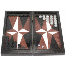 Нарды &quot;Звезда&quot; змеевик лемезит мрамор — hichess.ru - шахматы, нарды, настольные игры