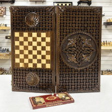 Нарды эксклюзивные деревянные ручной работы 60 см с чехлом — hichess.ru - шахматы, нарды, настольные игры