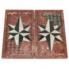 Нарды &quot;Звезда&quot; из лемезита змеевика и гранита — hichess.ru - шахматы, нарды, настольные игры