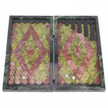 Нарды из лемезита и змеевика &quot;Ромб&quot; — hichess.ru - шахматы, нарды, настольные игры