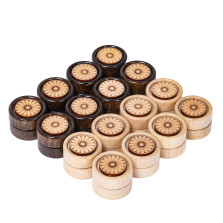 Фишки для нард ручной работы деревянные Узор-4 резные — hichess.ru - шахматы, нарды, настольные игры