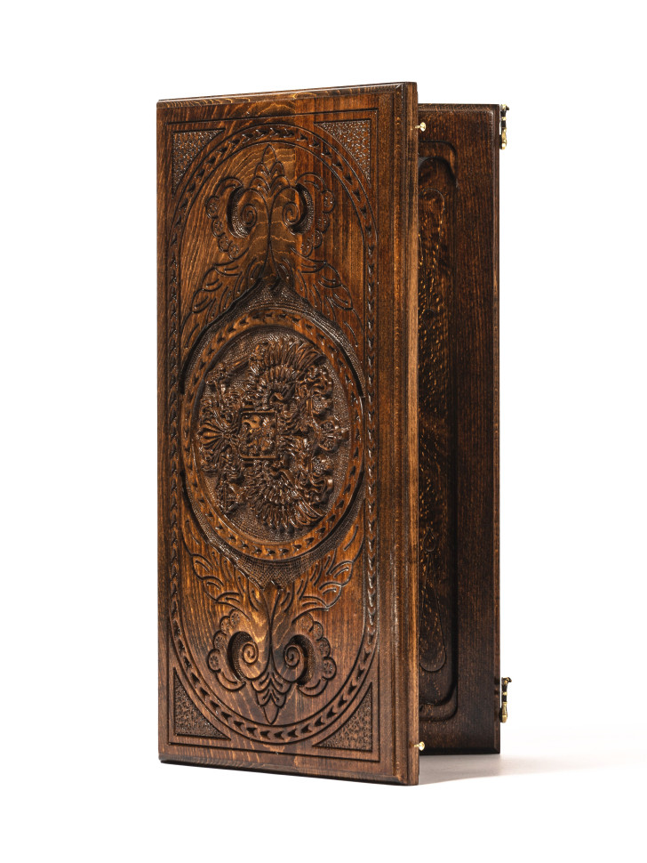 Нарды деревянные подарочные Герб РФ 50 см фото 1 — hichess.ru - шахматы, нарды, настольные игры