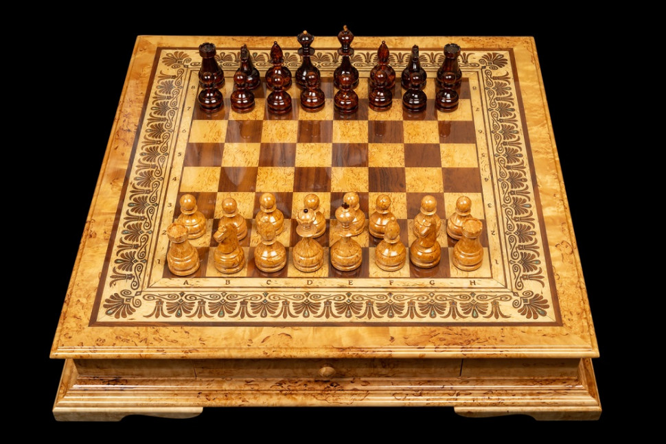 Шахматы Элеганс (карельская береза), Ivan Romanov фото 1 — hichess.ru - шахматы, нарды, настольные игры