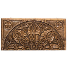 Нарды резные «Орнамент» с цельным рисунком, орех, Haleyan — hichess.ru - шахматы, нарды, настольные игры