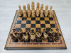 Шахматы резные Воины на доске из дуба 45 на 45 см фото 1 — hichess.ru - шахматы, нарды, настольные игры