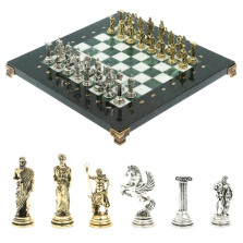 Шахматы подарочные Подвиги Геракла 28 см из мрамора и змеевика — hichess.ru - шахматы, нарды, настольные игры