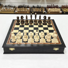 Шахматный ларец деревянный мореный дуб Бастион матовый — hichess.ru - шахматы, нарды, настольные игры