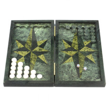 Нарды &quot;Роза ветров&quot; змеевик мрамор — hichess.ru - шахматы, нарды, настольные игры