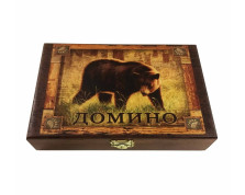 Домино в шкатулке &quot;Медведь-2&quot; — hichess.ru - шахматы, нарды, настольные игры