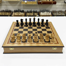  Шахматы карельская береза Стаунтон дуб в ларце &mdash; hichess.ru - шахматы, нарды, настольные игры