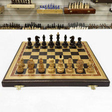 Шахматы Стаунтон из карельской березы и дуба &mdash; hichess.ru - шахматы, нарды, настольные игры