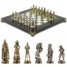 Шахматы &quot;Рыцари&quot; 28х28 см из офиокальцита и мрамора — hichess.ru - шахматы, нарды, настольные игры