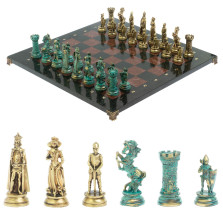 Шахматы &quot;Средневековые рыцари&quot; фигуры бронза / патина 44х44 см лемезит — hichess.ru - шахматы, нарды, настольные игры