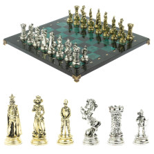 Шахматы подарочные &quot;Средневековые рыцари&quot; доска из змеевика 44х44 см — hichess.ru - шахматы, нарды, настольные игры