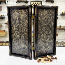 Нарды резные подарочные Маска и карты 58 см &mdash; hichess.ru - шахматы, нарды, настольные игры